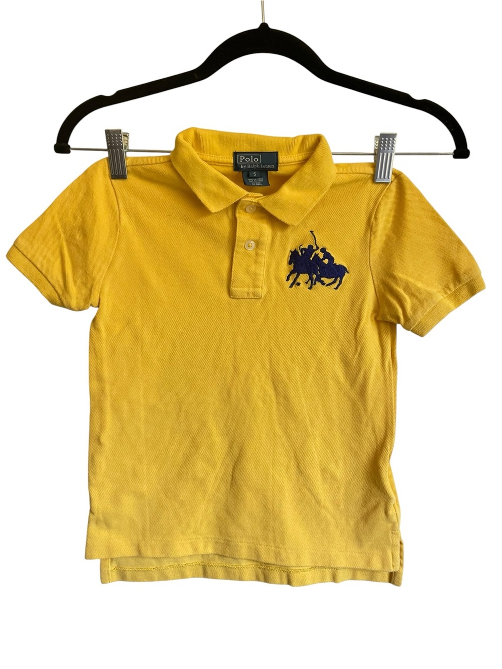 Polo by Ralph Lauren Kids Bright Yellow Polo with Dual Navy Pony Embroidery